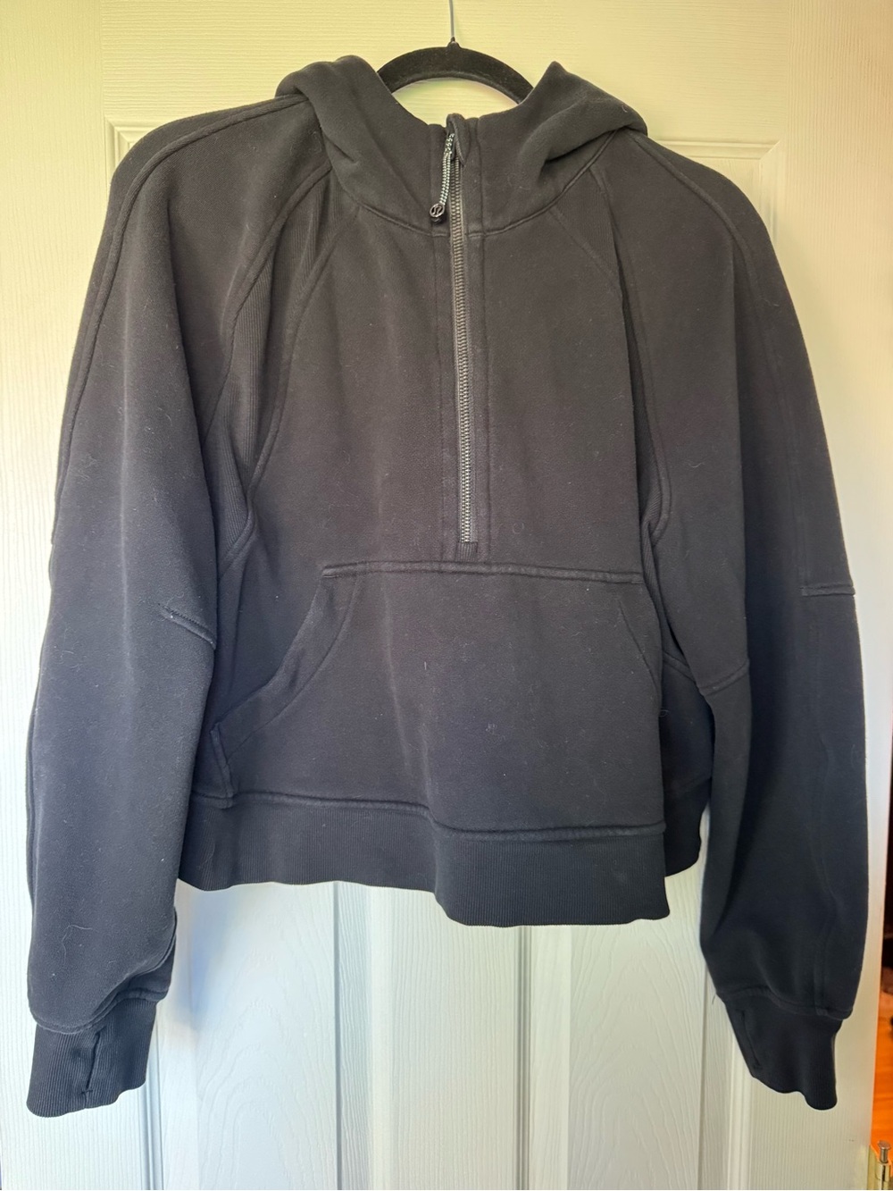 lululemon athletica Black Cropped Half-Zip Hoodie